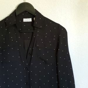 New York & Company Black Polka Dot Dress